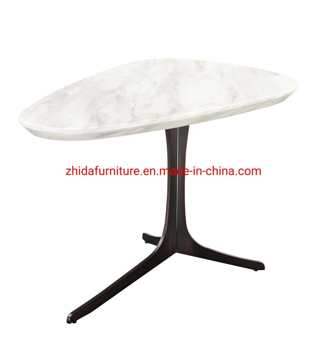 Modern White Artificial Marble Side Coffee Table for Home Sofa Bedroom