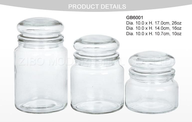 Wholesale Cheap Clear Glass Candle Holder with Lid