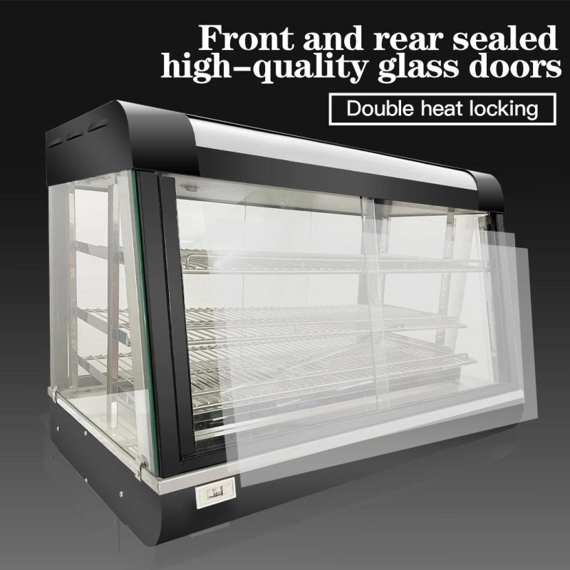 CE Approved Curved Glass Hot Food Warmer Display Showcase with Ld-R60-1