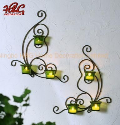 Spring Wall Sconce Candle Holder with Glass Cups
