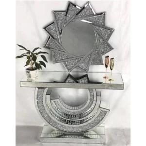 Elegant Mirror Console Glass Crafts New York Mirrored Console Table