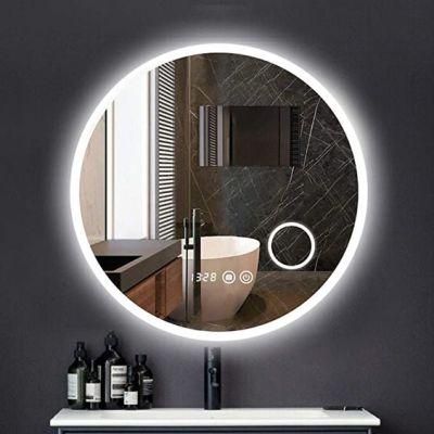 D=600mm 800mm Wall Mounted Vanity Makeup Round LED Bathroom Mirror for Home Decor