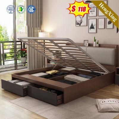Hot Sell Good Price Executive Style Bedroom Hotel Furniture Wooden Gas Lift Storage Beds