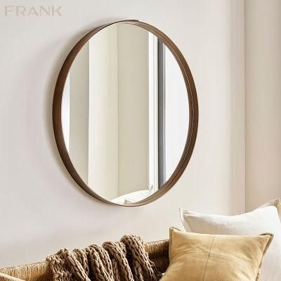 Oval Wood Frame Bathroom Mirror for Bathroom Living Room