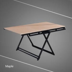 Simple Square Easy Assembly Industry Rustic Brown Wood Wooden Metal Foldable Folded Desk for Office Living Room