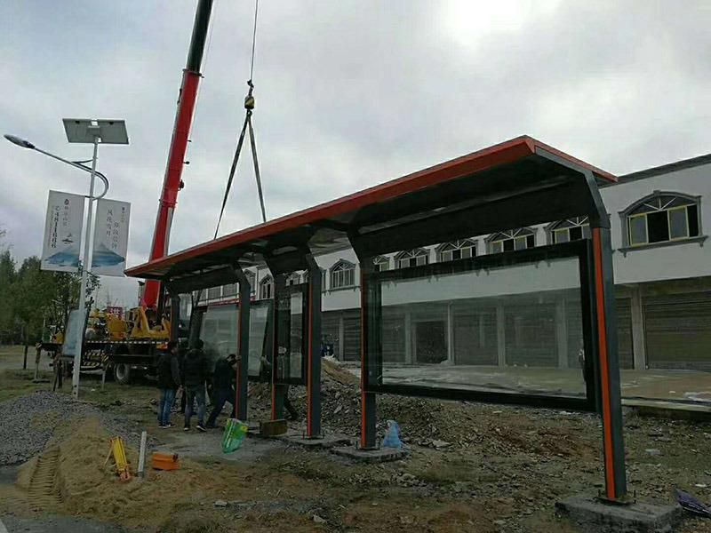 Box Stop Tempered Glass Display Bus Shelter Kiosk