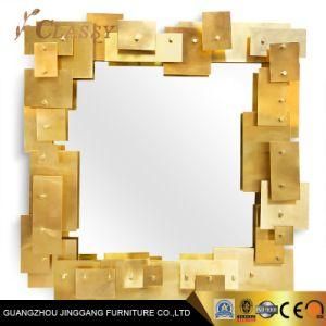 Solid Metal Sheet Golden Mirror for Bathroom Living Room Interir Decoration