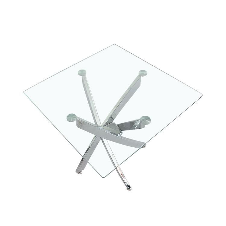 Square Furniture Dining Sets 8mm Glass Table