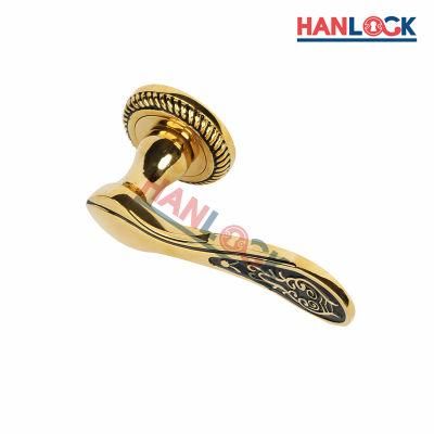 Security Iron/Wooden Construction Derocation Zinc Alloy Door Handle for Office