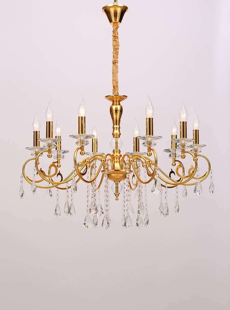 Modern Classic Delicate European Style Indoor Living Room Iron Chandelier Gold