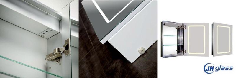 Rectangle New Design Single Door Modern Style Vanity Aliuminum Bathroom Cabinet with LED Mirror