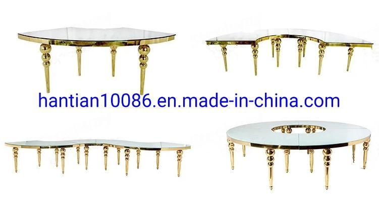 Glass Dining Table Set Hot Sale Banquet Hall Wedding LED Expandable Event Acrylic Catering Tables