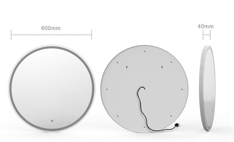 Modern Touch Screen Anti-Fog Multi-Colored Round LED Bathroom Mirror