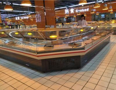 3m Hot Food Display Warmer Counter with Back Sliding Door for Supermarket