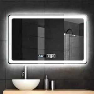 LED Bathroom Mirror Lighted Wall Mounted Smart Bathroom Backlit Mirrors with Touch Memory Switch