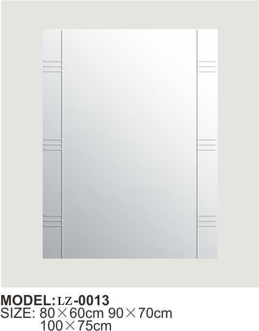 Irregular Bathroom Sliver Mirror with Pattern (LZ-380)