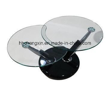 Living Room Metal Glass Rotatable Coffee Table