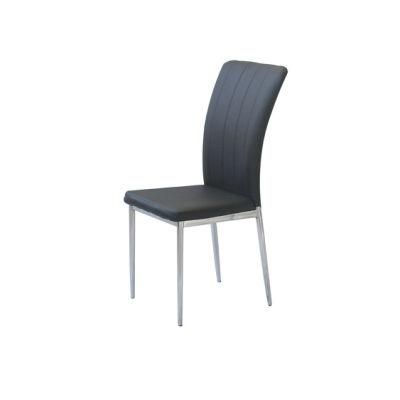 Modern Home Office Furniture PU Leather Back Metal Steel Dining Chair for Restaurant Garden