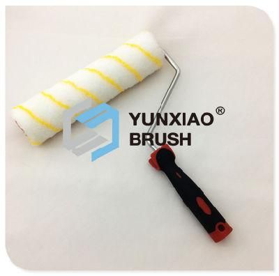 Yellow Stripe Mix Fabric Paint Roller with Rubber Handle