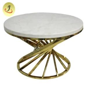 Luxury Marble Top Gold Stainless Steel End Table Coffee Table