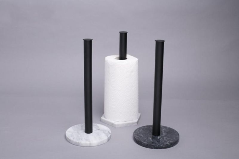 Manufacturer French Round/Hexagon Marble Base Paper Towel Holder Marble Handicrafts for Bathroom Use in Home and Hotel