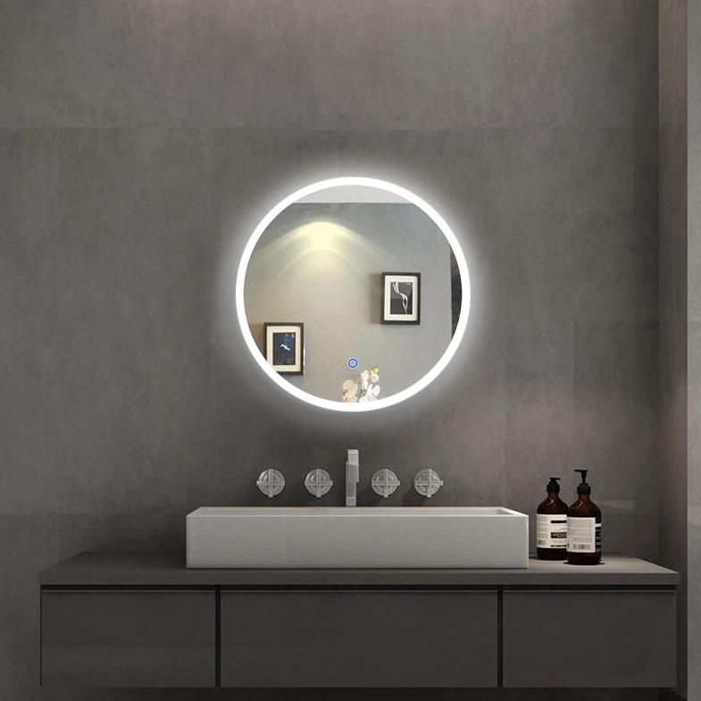 LED Smart Wall Mirror Time Display Bathroom Mirror Wholesale LED Bathroom Backlit Wall Glass Vanity Mirror Tube Strip