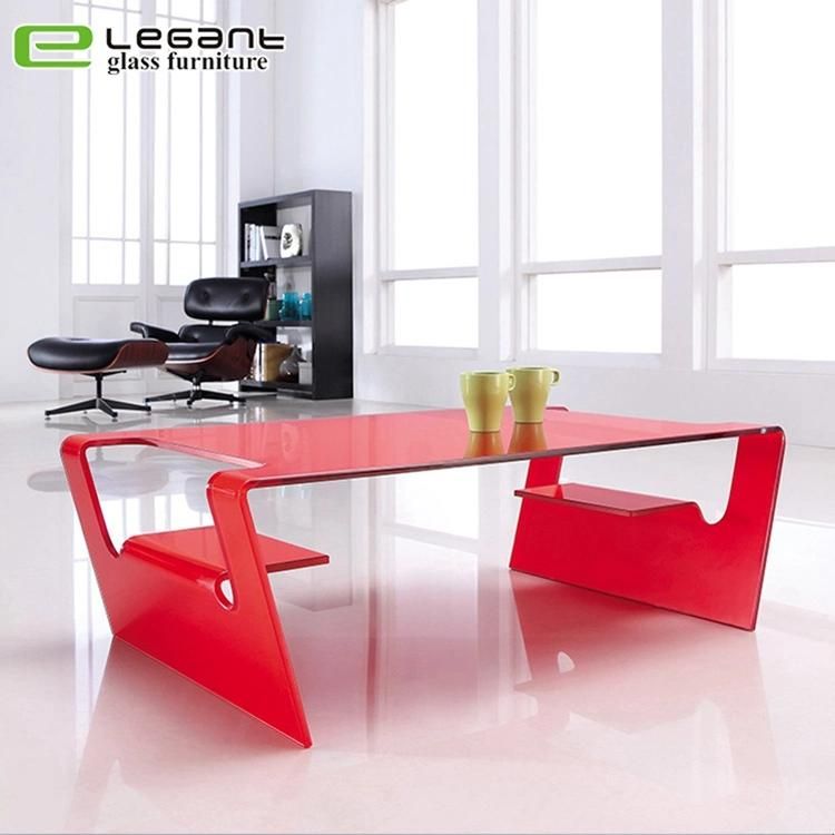Modern Living Room Furniture Black Square Double-Sided Glass Tea Table
