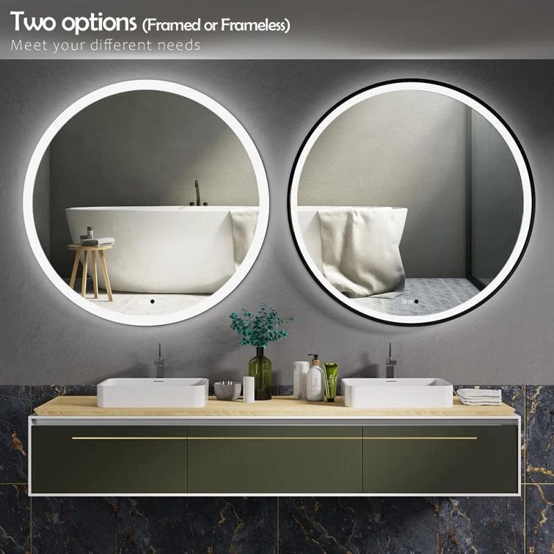 Bathroom Mirror, Hotel Makeup Magnified Jh LED Lamps Mirror Glass