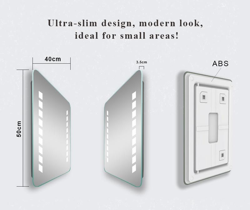 Smart Bathroom Plastic Mirror with Lights and Touch From Factory