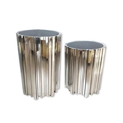 Living Room Silver Stainless Framed Glass Round Coffee Table Set Sofa Back Side Table Furniture