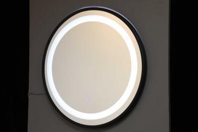Round Metal Frame LED Lighted Bathroom Mirror