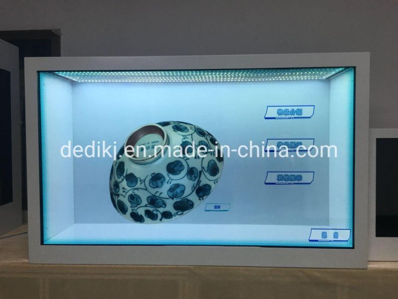 43inch Landscape Transparent LCD Showcase with CE Approval