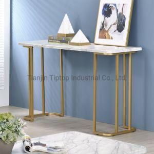 Modern Luxury Console Table Stainless Steel Furniture Console Table with Marble Top Table