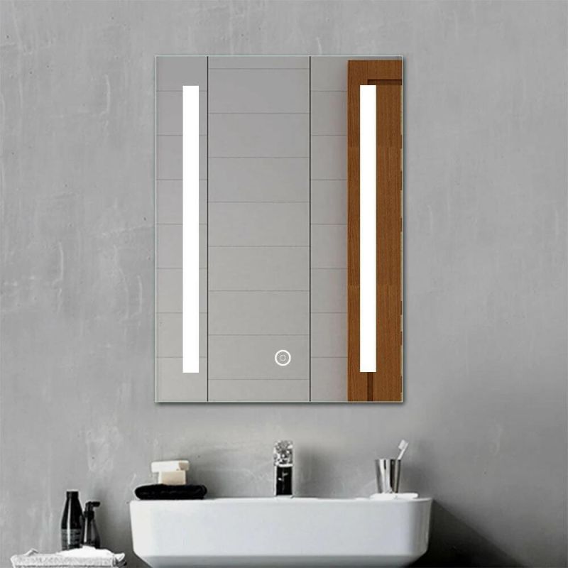 LED Illuminated Bathroom Mirror with LED Lights Demister Touch Sensor Vertical