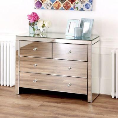 Modern Domestic HS Glass 3 Drawer Chest Dresser Drawer