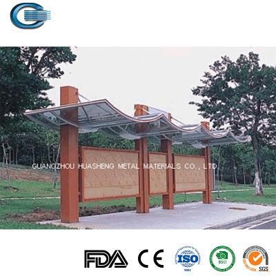 Huasheng China Bus Stop Glass Shelter Manufacturers Metal Bus Stop Shelter Station Advertising Digital Signage Modern Bus Shelter