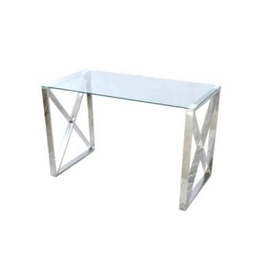 Hot Sale Home Living Room Furniture Glass Top Stainless Side Coffee Table