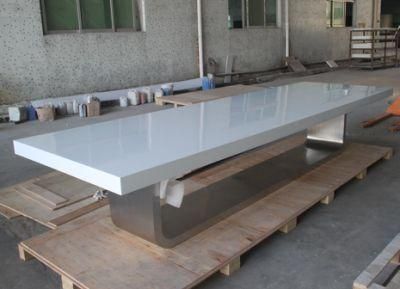 Multi Functions White Acrylic Solid Surface Conference Desk Design