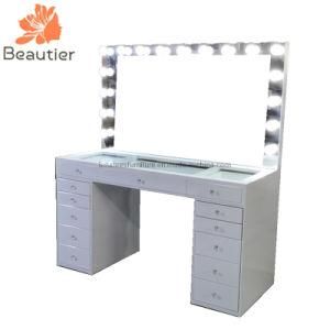 Dt1086 White Color Vanity Dressing Table Makeup Table with Mirror and Bulbs