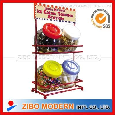 Wholesale Colored Lid Condiment Bottles Set with Show Metal Rack
