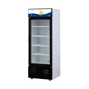 276L Single Glass Door Defrost Commercial Upright Display Chiller Showcase