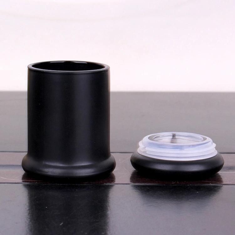 Hot Sell Black Color 2oz 70ml Empty Glass Candle Jar Holder with Glass Cap