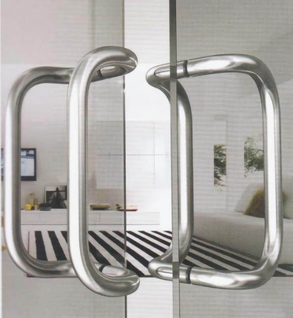 Push Pull Door Handle 18/8 Stainless Steel Double Sided D Shape Sliding Door Handle