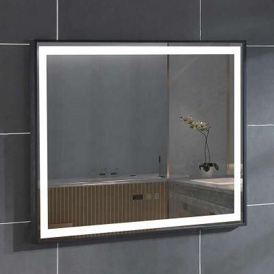 LED Backlit Glass Bath Mirror with LED Lights Luxury Wash Basin LED Smart Mirror with Fitness Touch Screen