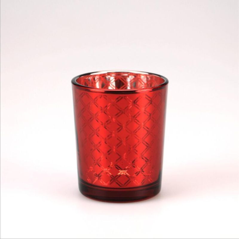 Vss Wholesale Electroplated Gold Glass Votive Candle Holders for Decorative