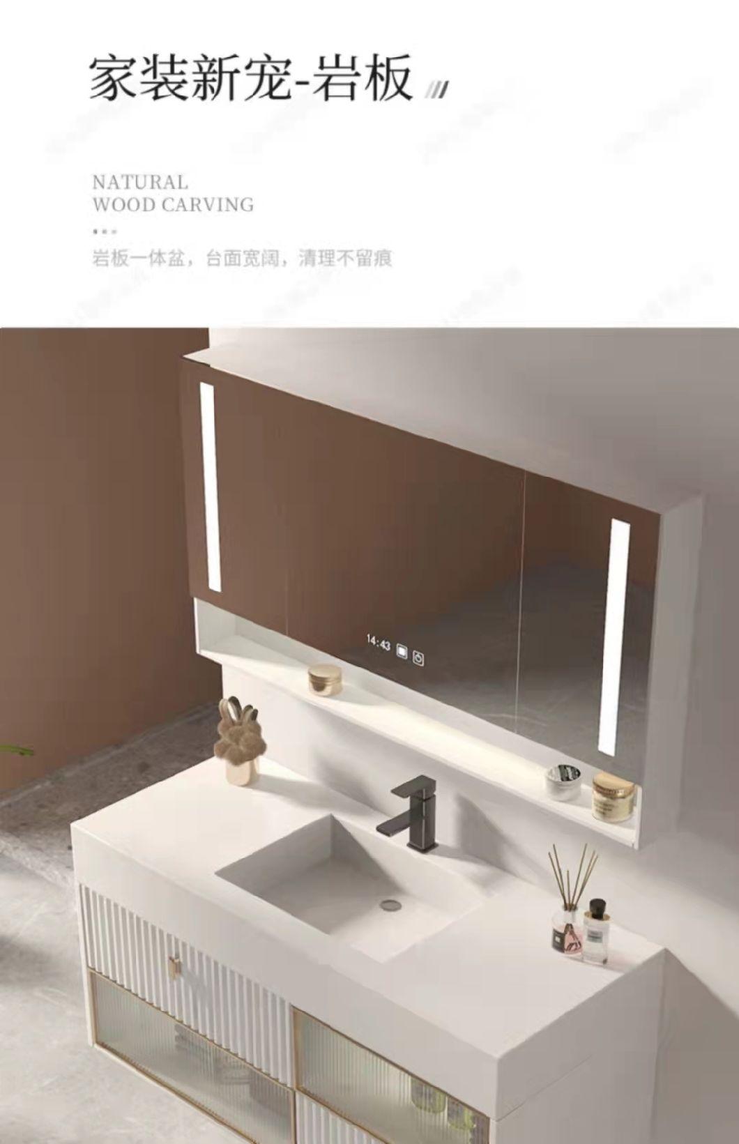 White Design Glass Door Wall Modern Hotel Home Bathroom Vanity