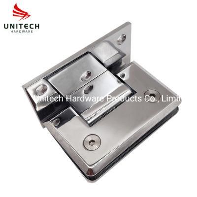 Zinc Alloy 90 Degree Wall to Glass Door Fitting Cabinet Door Hinge Clamp