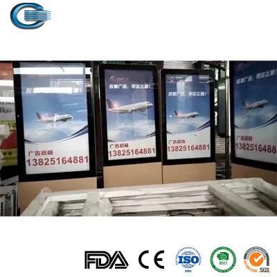 Huasheng Wooden Bus Shelter China Metal Bus Stop Supply Air Conditioner Doha Galvanized Sheet Advertising Bus Shelter