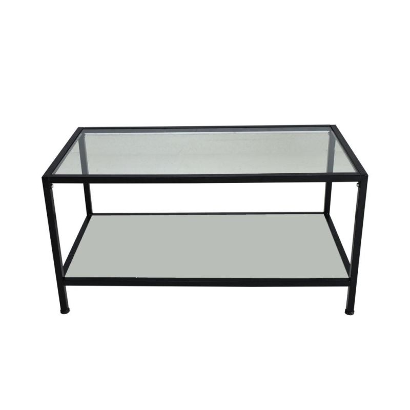 Minimalist Home Office Furniture Tempered Glass Top Console Coffee Table