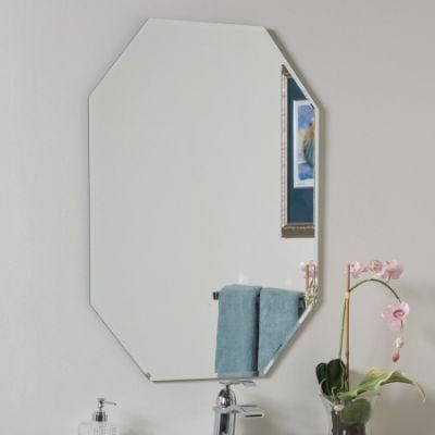 1/4&prime;&prime; Bevel Square Bathroom Full Length Decor Aluminum Silver Coated Mirror